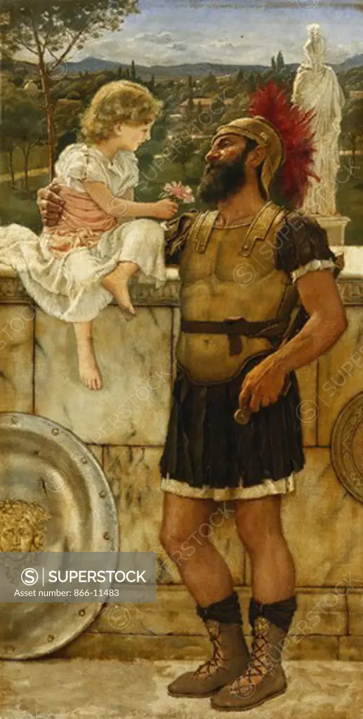 The Centurion's Return. Circle of John William Godward (1861-1922). Oil on canvas. 56 x 29.8cm