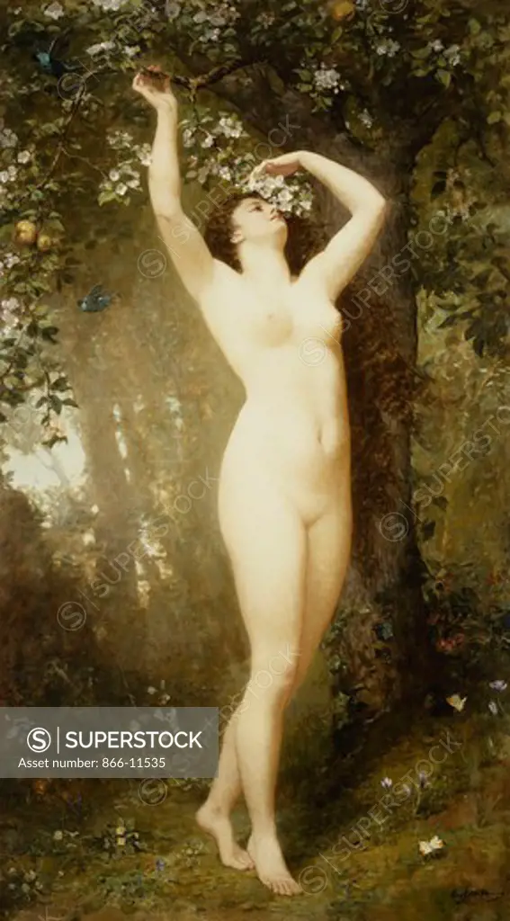 A Woodland Idyll. Eugene Faure (1822-1879). Oil on canvas. 218.5 x 122cm.
