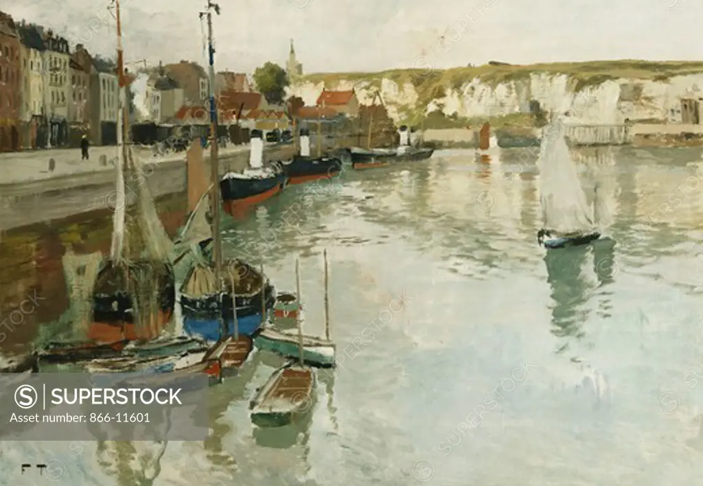 Dieppe. Frits Thaulow (1847-1906). Oil on canvas. Dated circa 1934. 64.7 x 92.4cm