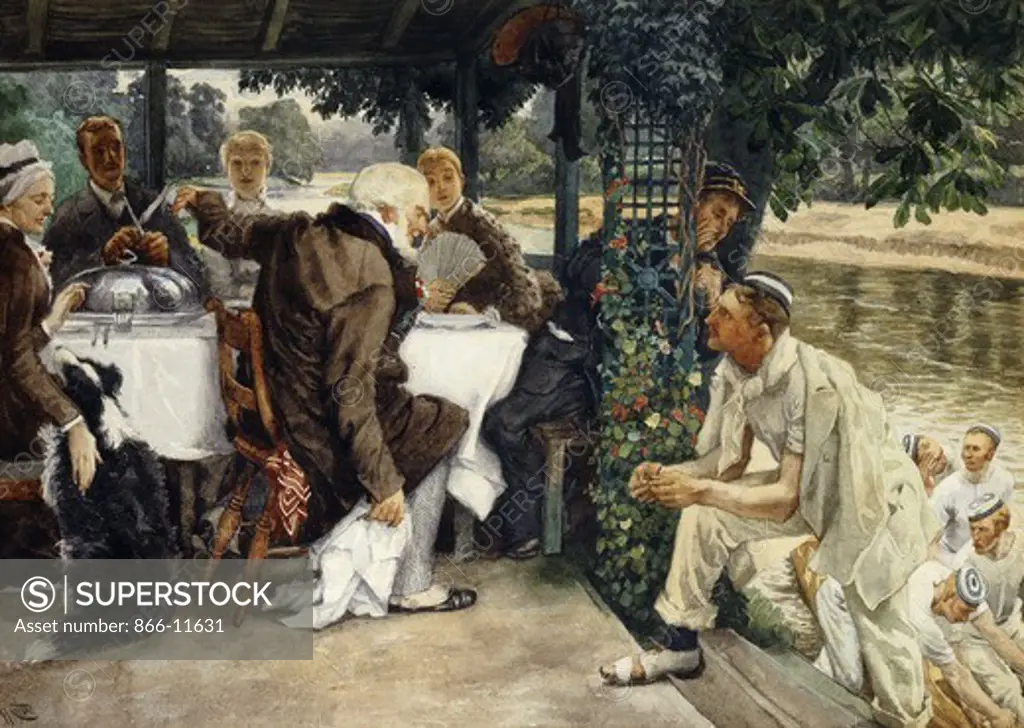 Le Veau Gras (The Prodigal Son in Modern Life: The Fatted Calf). James Jacques Joseph Tissot (1836-1902). Pencil and watercolour on paper. Executed circa 1881. 29.2 x 38.8cm
