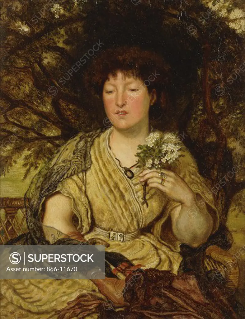 May Memories. Ford Madox Brown (1821-1893). Oil on canvas. Signed and dated 1869-1884. 42 x 31.8cm. The sitter is the artist's second wife, Emma Hill whom he married circa 1848.
