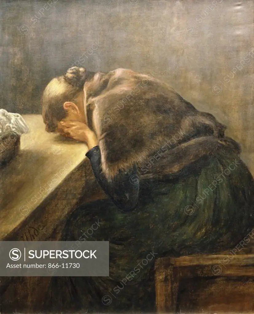 Mourning. Fritz Karl Hermann von Uhde (1848-1911). Oil on canvas. 105 x 85cm.