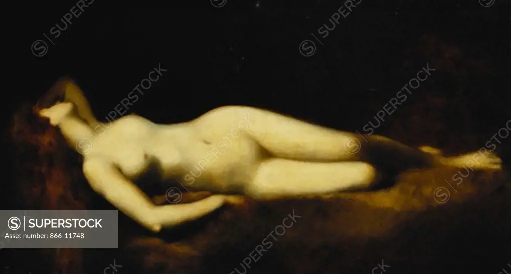 A Reclining Nude. Jean Jacques Henner (1829-1905). Oil on canvas. 69 x 126cm.