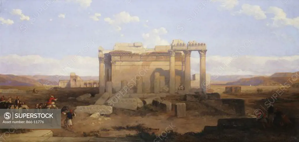 The Ruins of the Smaller Temple at Baalbeck. David Roberts (1796-1864). Oil on canvas. 61.6 x 121.9cm