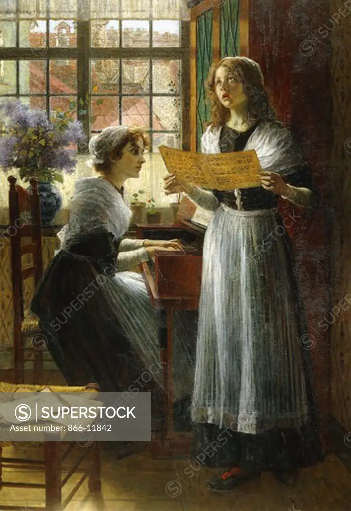 The Duet. Walter Firle (1859-1929). Oil on canvas. 127 x 87.5cm