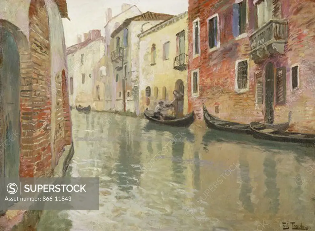 A Venetian Backwater. Frits Thaulow (1847-1906). Oil on canvas. 41.5 x 57cm