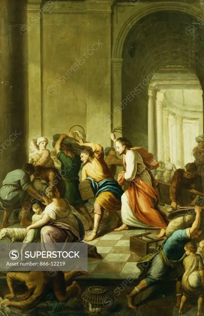 Christ Driving the Money-Changers from the Temple. School of Eustache Le Sueur (1616-1655). Oil on canvas. 106.5 x 109cm.