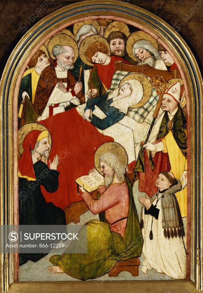 The Death of the Virgin. Attributed to Hans Multscher (ca.1400-1467). Oil on panel. 69.2 x 48.3cm.