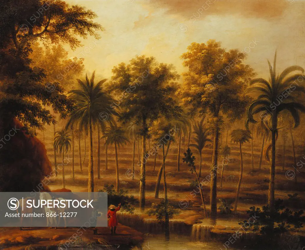 A View of Roaring River Cascades, Jamaica. John Milton (active 1767-1776). Oil on canvas. 63.5 x 76.2cm.