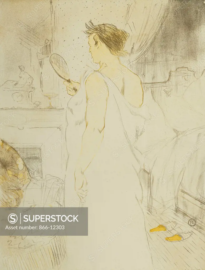 Woman Ice - Ice Hand; Femme a Glace - La Glace a Main, Plate VI from Elles. Henri de Toulouse-Lautrec (1864-1901). Lithograph printed in colours on wove paper. Dated 1896. 52.2 x 40.9cm. Inscribed 'Serie no 2' from the edition of 100.