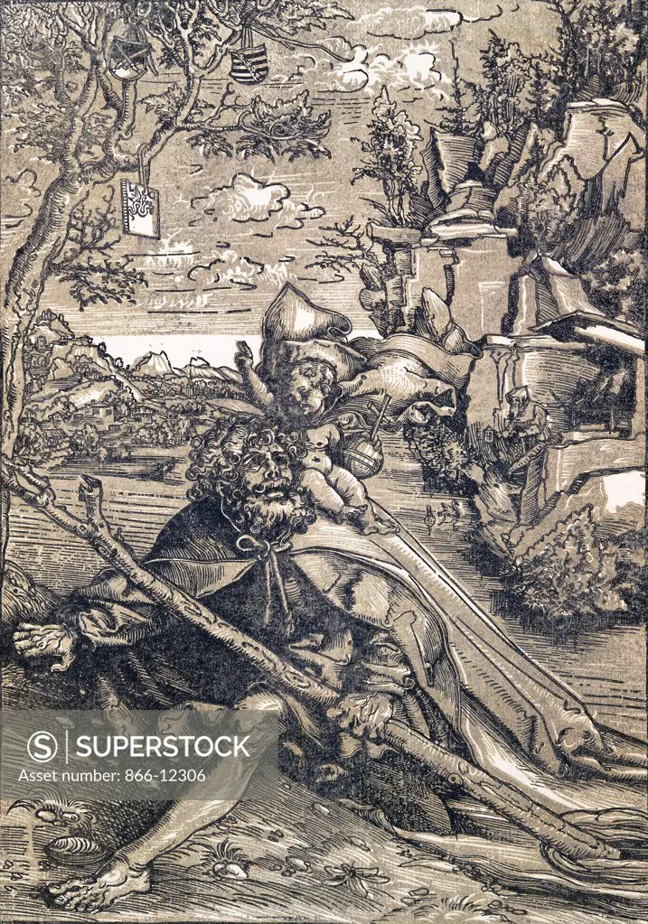 Saint Christopher. Lucas Cranach I (1472-1553). Woodcut. Executed 1506-9. 28.6 x 20.1cm.