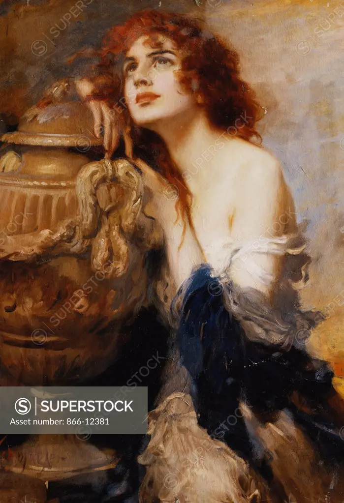 A Titian Beauty. Leopold Schmutzler (1864-1941). Oil on board. 88.2 x 61.3cm