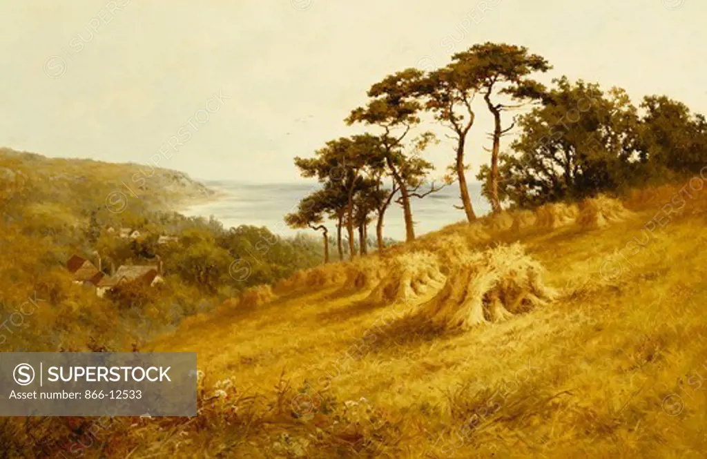 Harvest Time, Fairlight, Sussex. Henry H. Parker (1858-1930). Oil on canvas. 61 x 91cm.