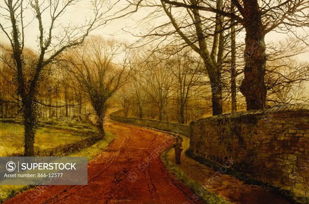 Stapleton Park, Pontefract. John Atkinson Grimshaw (1836-1893). Oil on canvas. Signed and dated 1877. 82.6 x 122.6cm.