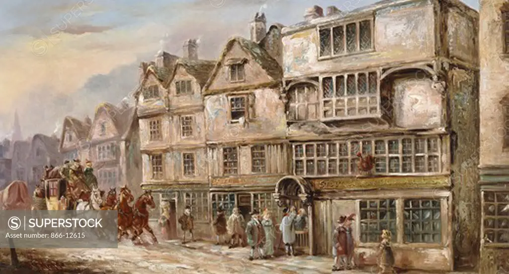 The Cock Tavern, Bishopsgate Street, London. John Charles Maggs (1819-1896). Oil on canvas. 35.9 x 66.3cm.