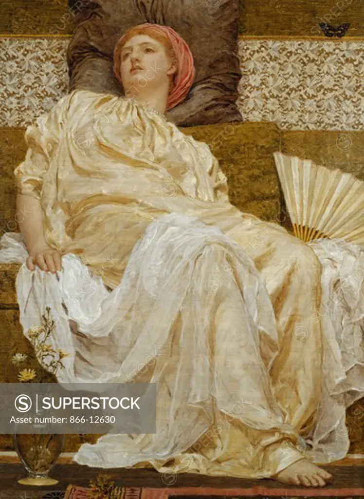 Yellow Marguerites. Albert Joseph Moore (1841-1893). Oil on canvas. 65.7 x 50.1cm
