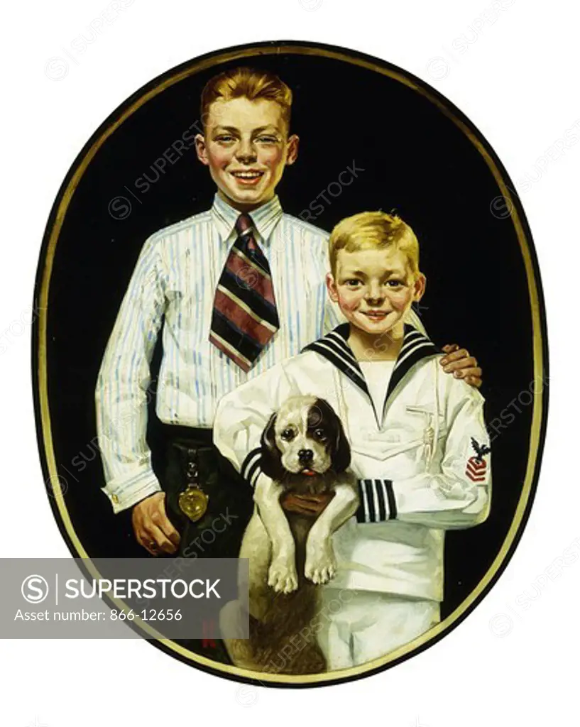 Kaynee Blouses and Wash Suits Make You Look All Dressed Up. Norman Rockwell (1894-1978). Oil on canvas. 53.5 x 51.2cm. This picture was used reproduced in the November 1919 issue of Boy's Life