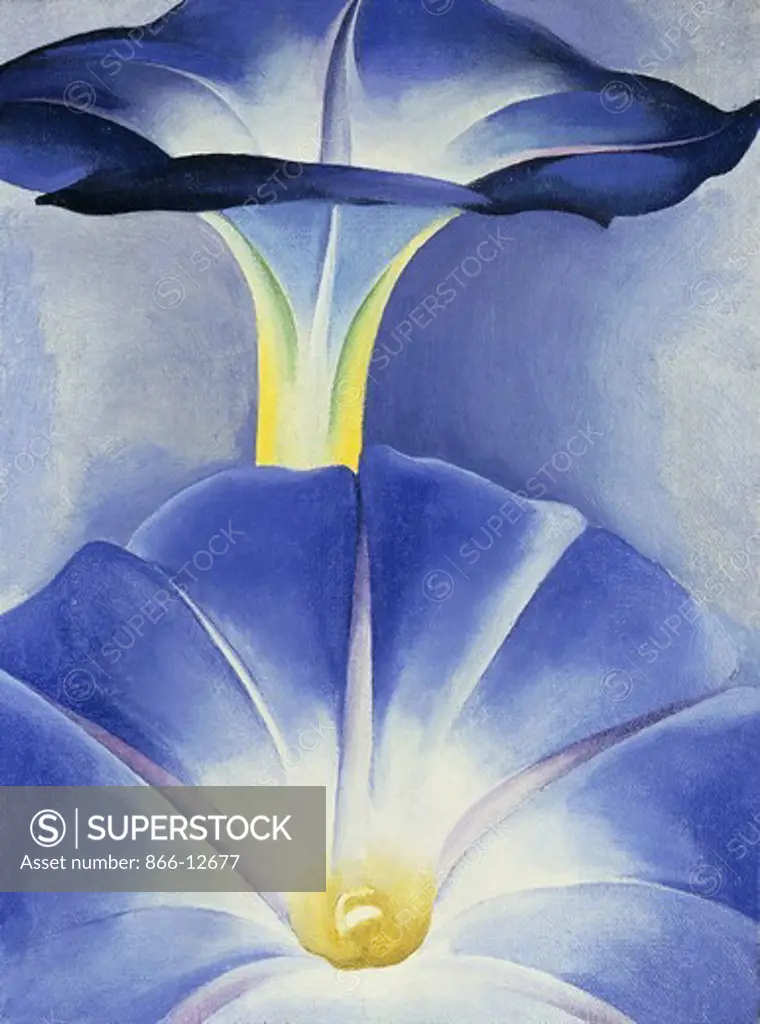 Blue Morning Glories, New Mexico, II. Georgia O'Keeffe (1887-1986). Oil on canvas. Signed and dated 1935. 31.2 x 22.9cm