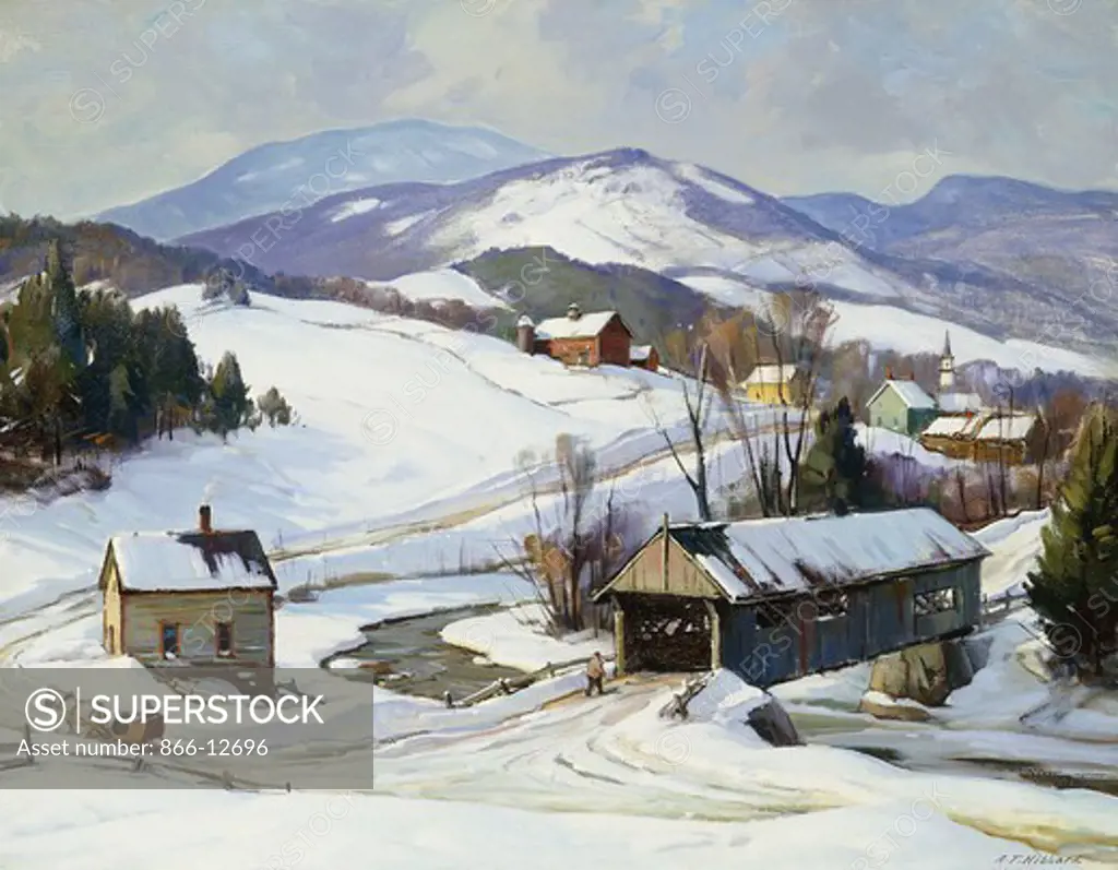 Winter, Vermont. Aldro Thompson Hibbard (1886-1972).  Oil on canvas 72.4 x 92.1 cm