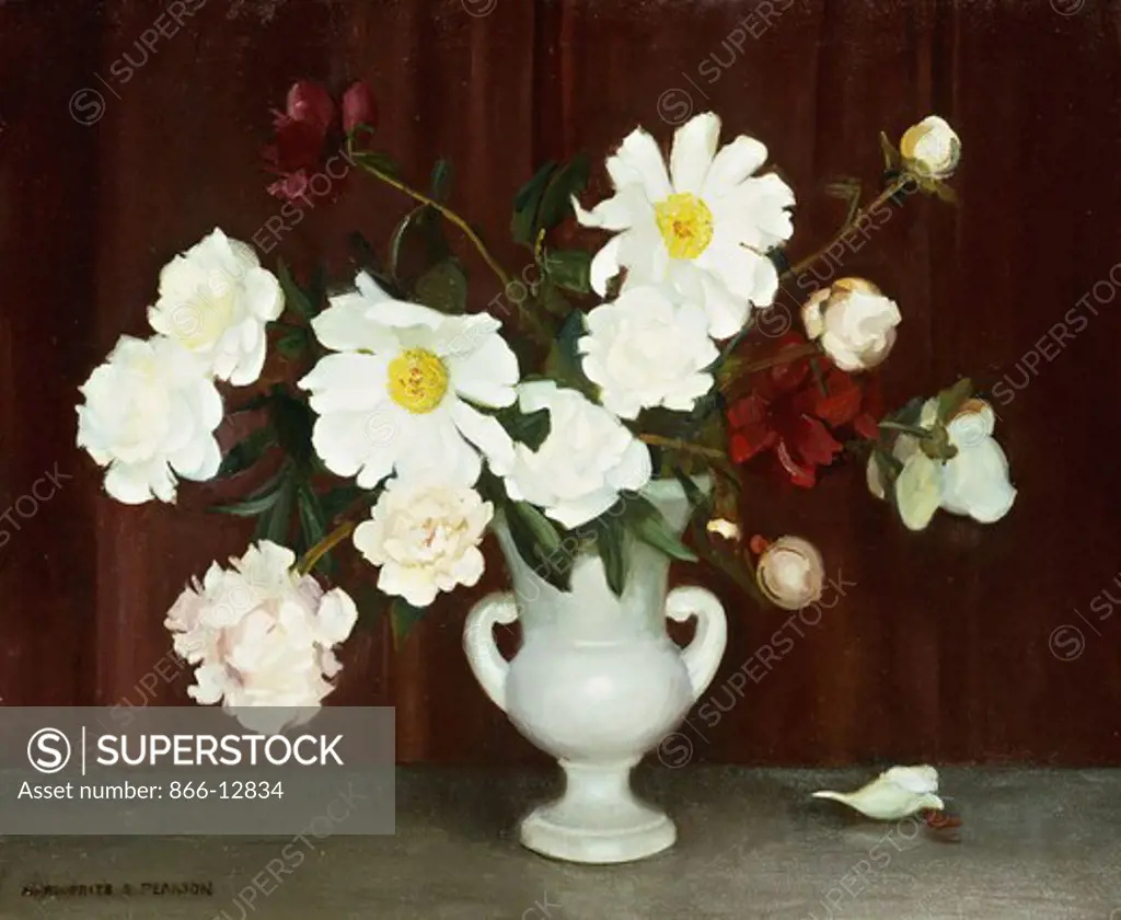 Peonies in an Urn. Marguerite Stuber Pearson (1898-1978). Oil on canvas. 63.4 x 76.2cm