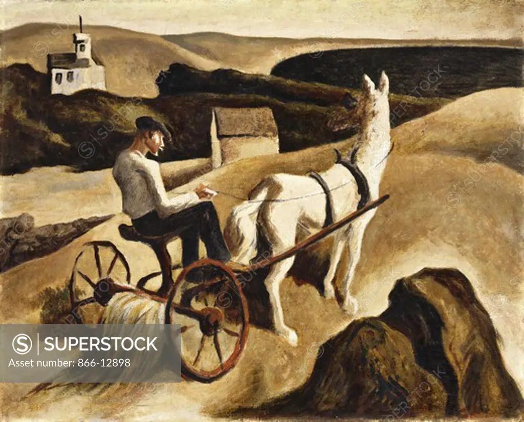 Farming Near Menemsha. Thomas Hart Benton (1889-1975). Oil on canvas laid on board. Painted circa 1924-1926. 51 x 63cm