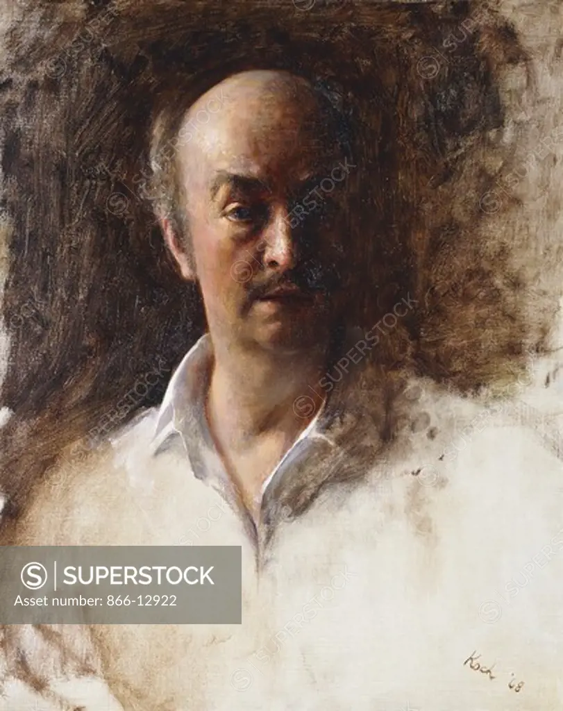 Self Portrait. John Koch (1909-1978). Oil on canvas. Signed and dated 1968. 50.7 x 40.7cm