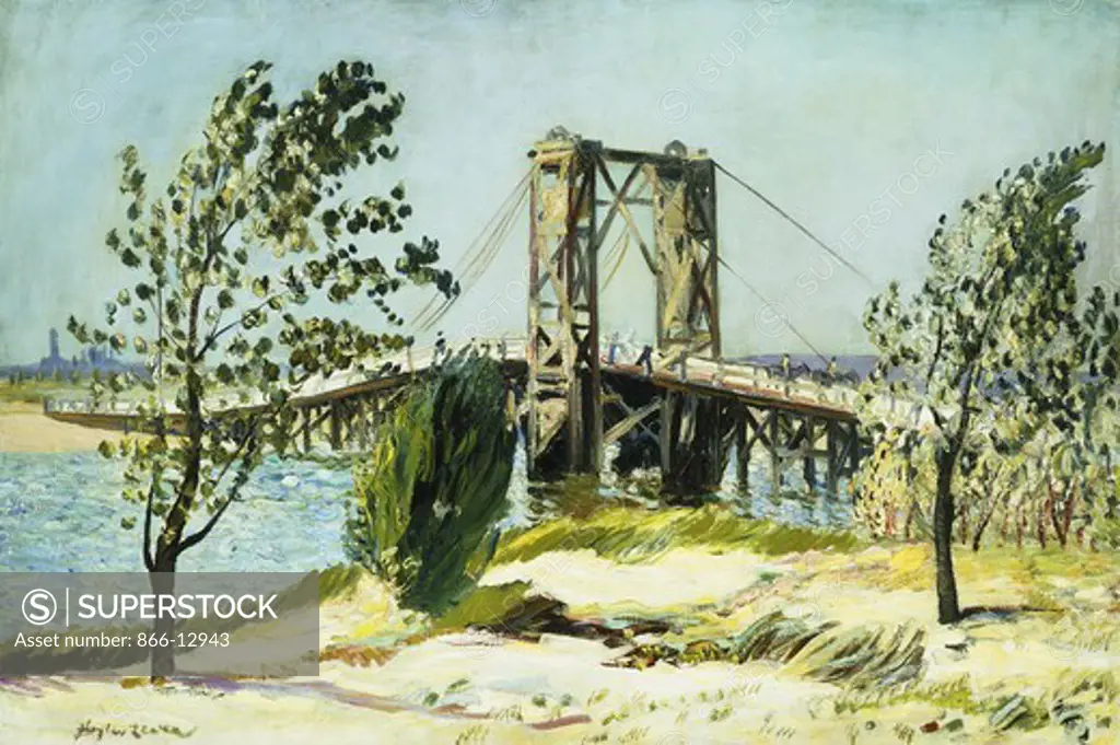 Bridge at Howard Beach. Richard Hayley Lever (1876-1958). Oil on canvas. 61 x 91cm