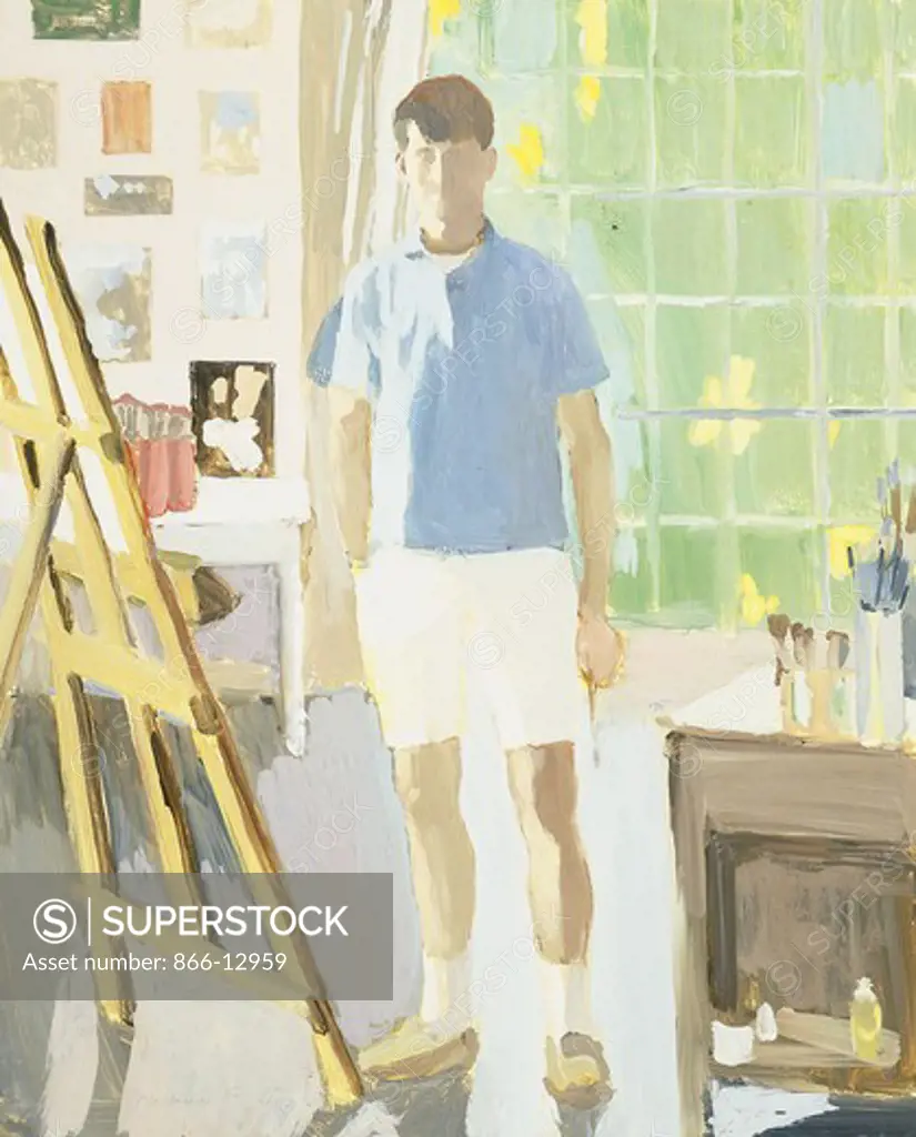 Self-Portrait in the Studio. Fairfield Porter (1907-1975). Oil on masonite. Signed and dated 1948. 56 x 45.5cm