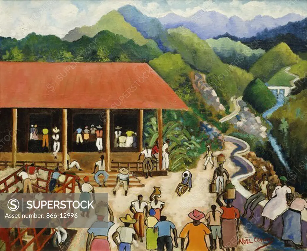 A Village in the Hills, Jamaica. Noel Coward (1899-1973). Oil on canvas. 25 x 30in.