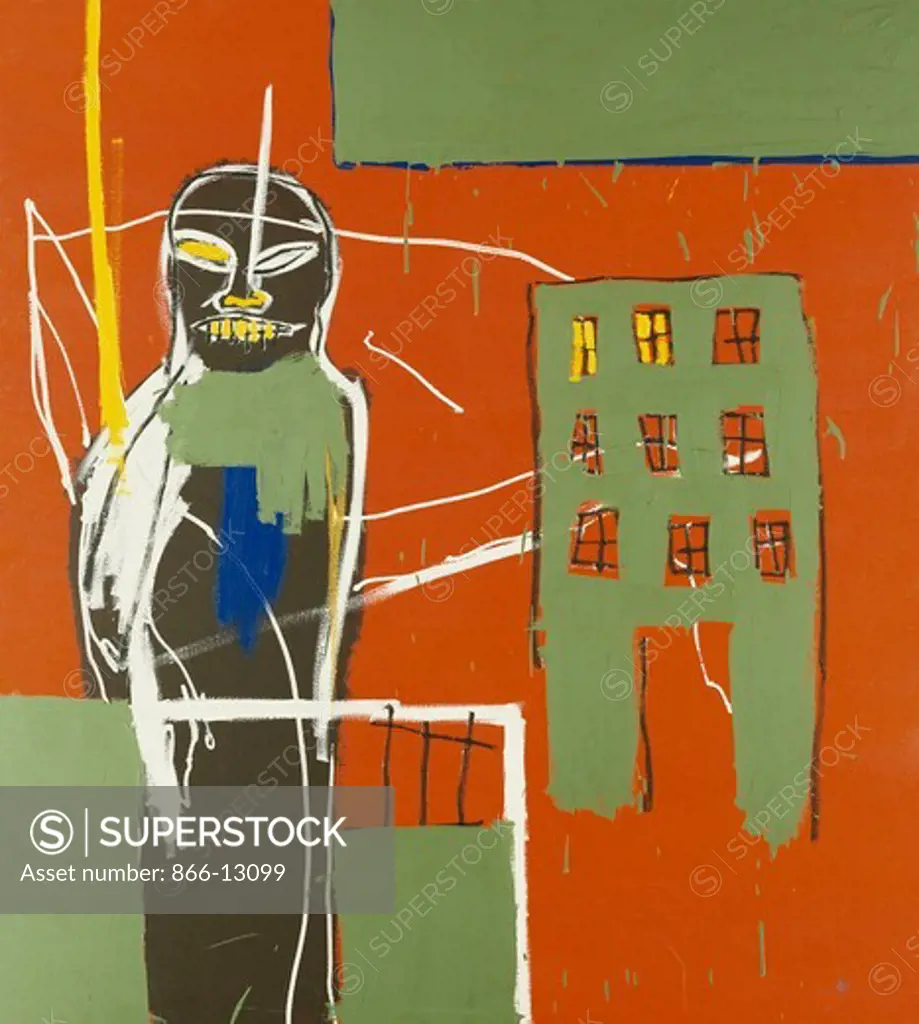 Pedestrian. Jean-Michel Basquiat (1960-1988). Acrylic on canvas. Dated 1984. 152.5 x 137cm.