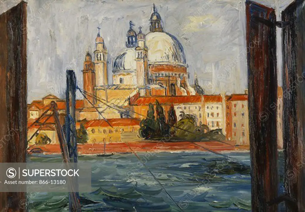 Santa Maria Della Salute, from the Guidecca, Venice. Frederick Gore (1913-2009). Oil on canvas. Dated July 1959. 60 x 86.5cm.