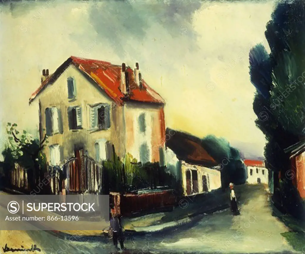 The Artist's House at Chatou; Maison de l'Artiste a Chatou. Maurice de Vlaminck (1876-1958). Oil on canvas. Painted circa 1914. 46 x 55cm