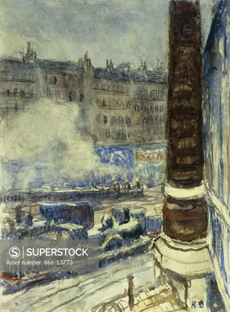 La Gare Saint-Lazare. Raoul Dufy (1877-1953). Watercolour and pencil on paper. Painted c.1903. 32.4 x 24.2cm