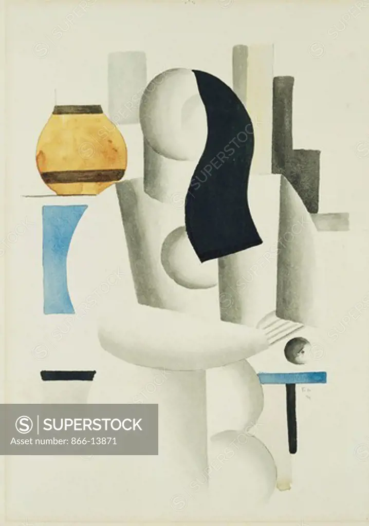 Woman at a Table (Study for The Great Breakfast); Femme Attablee (Study for Le Grand Dejeuner). Fernand Leger (1881-1955). Watercolour and black ink  on paper. Dated 1921. 36 x 26cm.