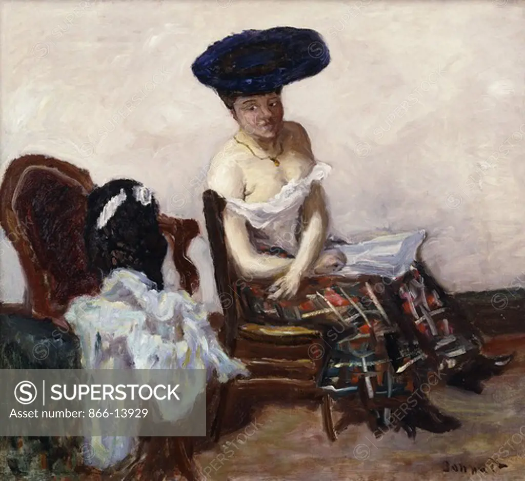 The Scottish Petticoat; Le Jupon Ecossais. Pierre Bonnard (1867-1947). Oil on canvas. Painted in 1907. 58 x 64cm.