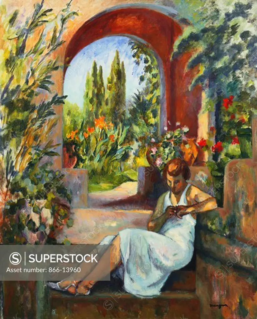 Figure Under the Arch; Figure Sous la Voute. Henry Charles Manguin (1874-1949). Oil on canvas. 81 x 65cm. Painted in St Tropez in 1923.