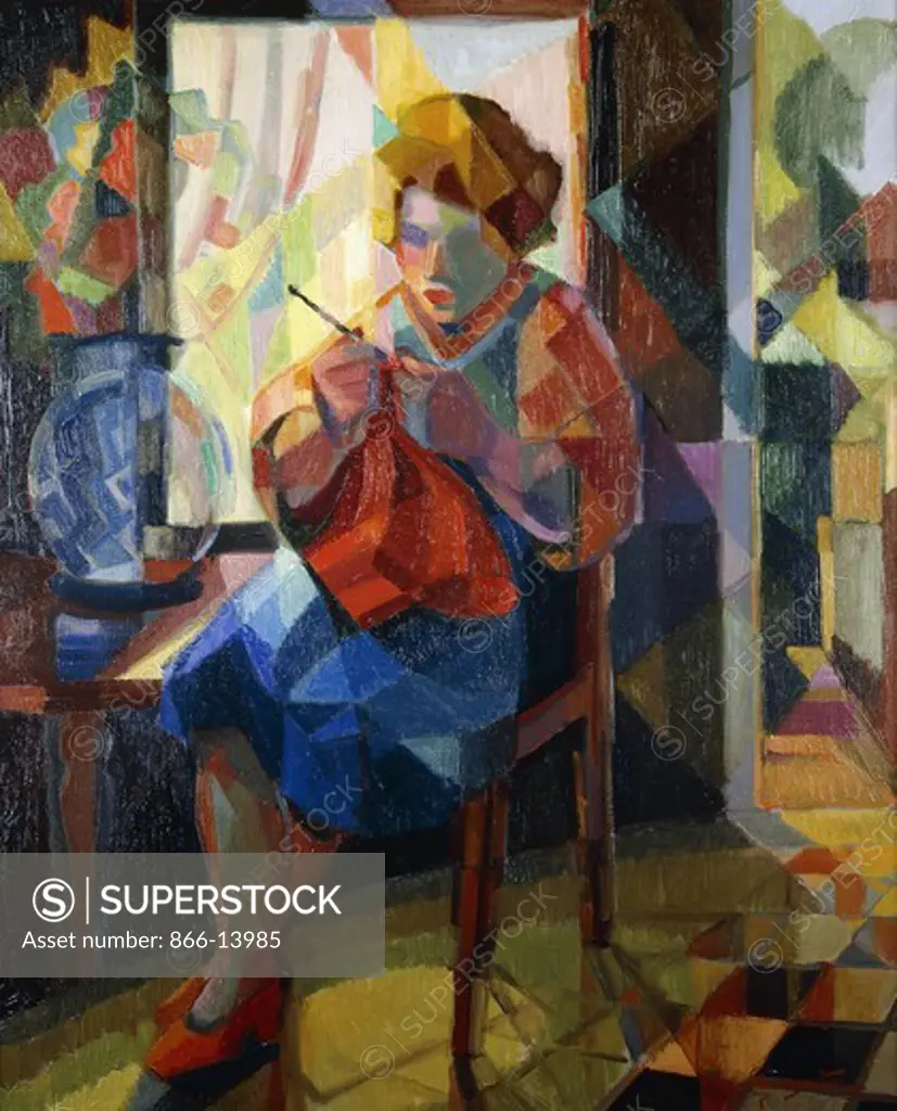 Woman in an Interior; Femme dans un Interieur. Louis Margantin (1900-1965). Oil on canvas. 28 x 23in