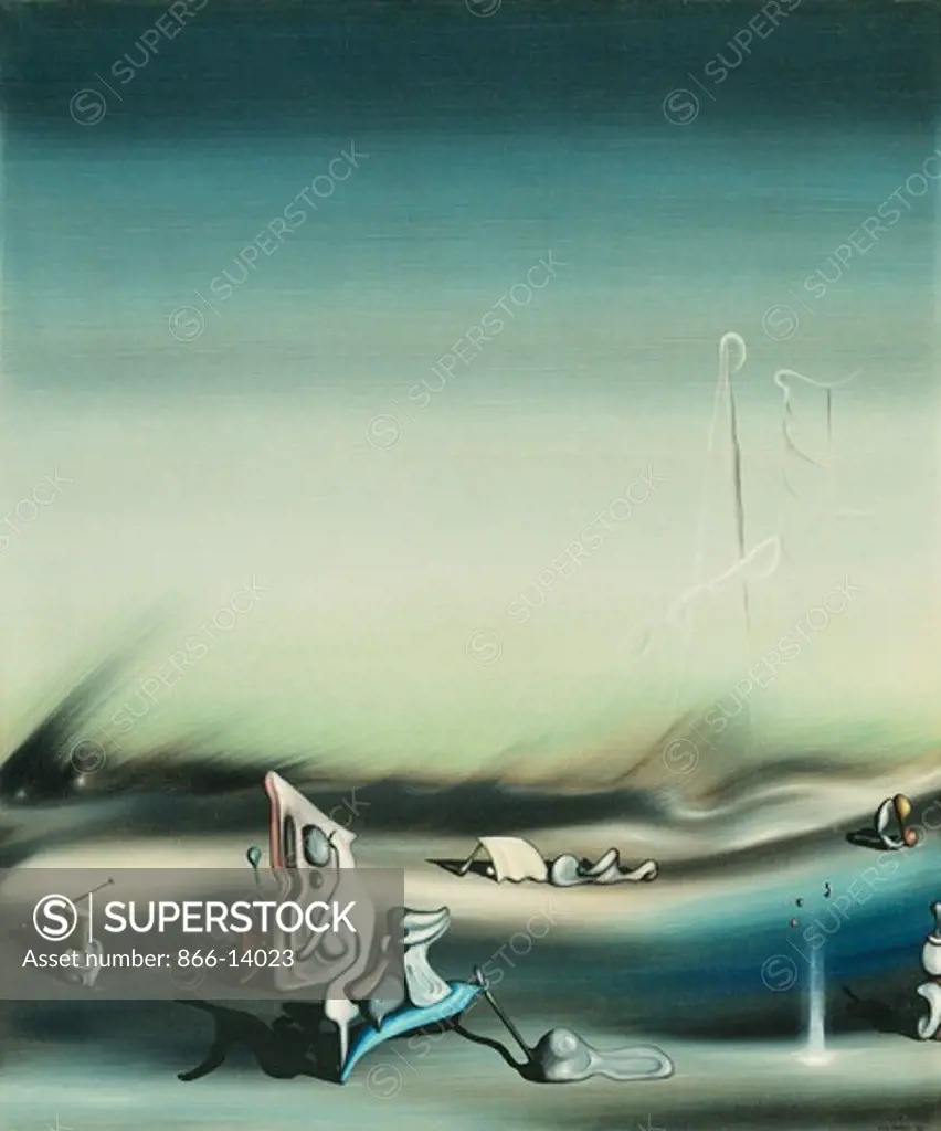 Surreal Landscape; Paysage Surrealiste. Yves Tanguy (1900-1955). Oil on canvas. Painted in March 1937. 55 x 46cm.