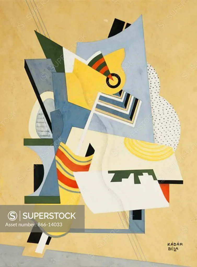 Composition Cubiste. Bela Kadar (1877-1955). Gouache and pencil on board. 61 x 46.5cm