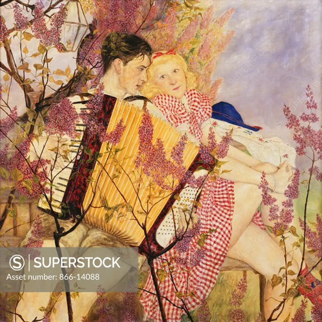 Viennese Song (The Painter and His Wife); Wienerlied (Der Maler und Seine Frau). Erwin Dominik Osen (1891-1970). Oil on canvas. 100 x 100cm.