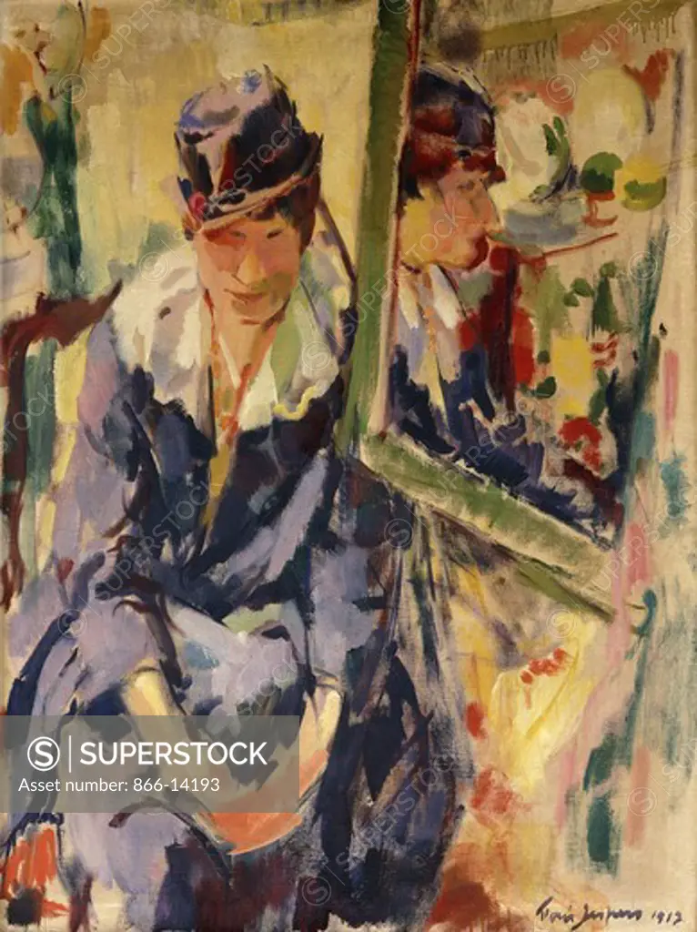 Green Mirror; Le Mirroir Vert - De Groene Spiegel. Floris Jespers (1889-1965). Oil on canvas. Signed and dated 1917. 120 x 89.5cm.