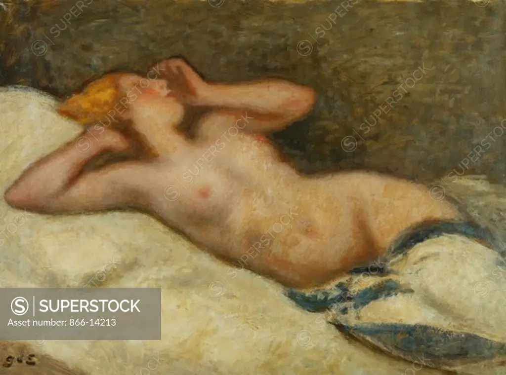 Nude Outstretched; Nu Allonge. Georges d'Espagnat (1870-1950). Oil on canvas. 73 x 100cm.
