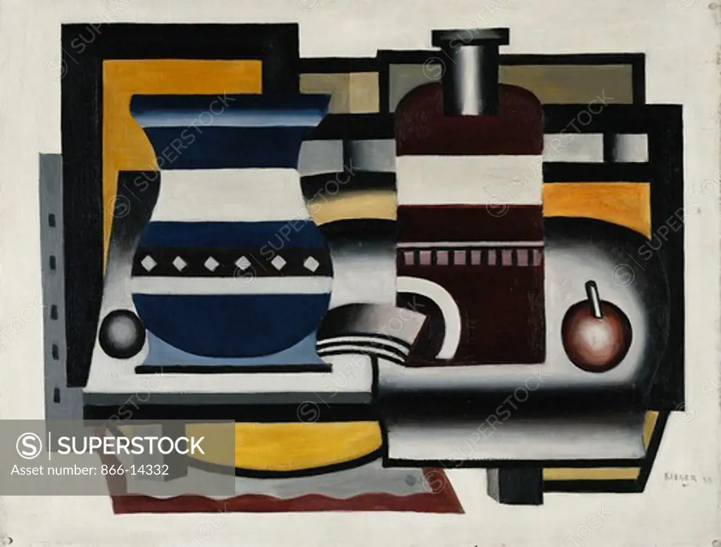 Still Life; Nature Morte. Fernand Leger (1881-1955). Oil on canvas. Painted in 1924. 50 x 65cm.