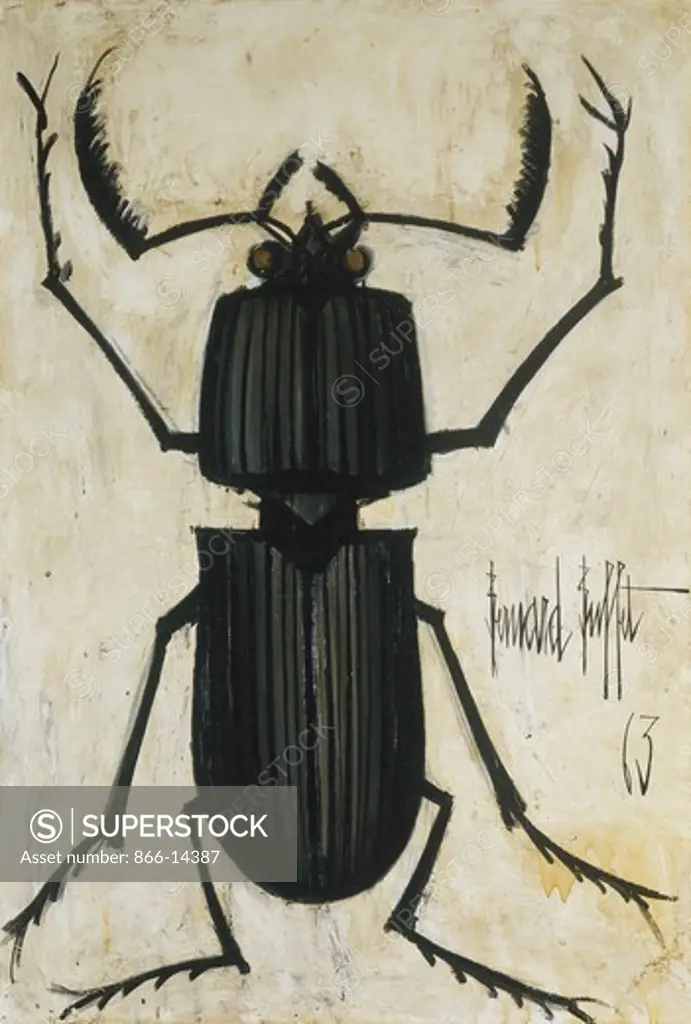 The Beetle; La Scarabee. Bernard Buffet (1928-1999). Oil on canvas. Painted in 1963. 130 x 89cm.