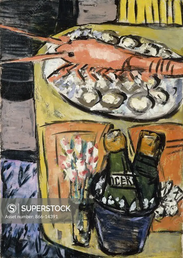 Lobster Still Life; Hummerstilleben. Max Beckmann (1884-1950). Oil on canvas. Signed and dated 1941. 70 x 50cm.