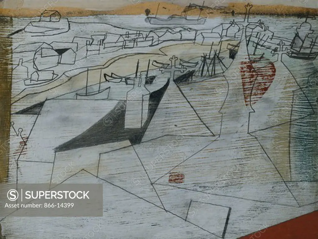 St. Ives Harbour (project), Sept. 51. Ben Nicholson (1894-1982). Oil and pencil on panel. Painted in September 1951. 17 x 21.5cm.