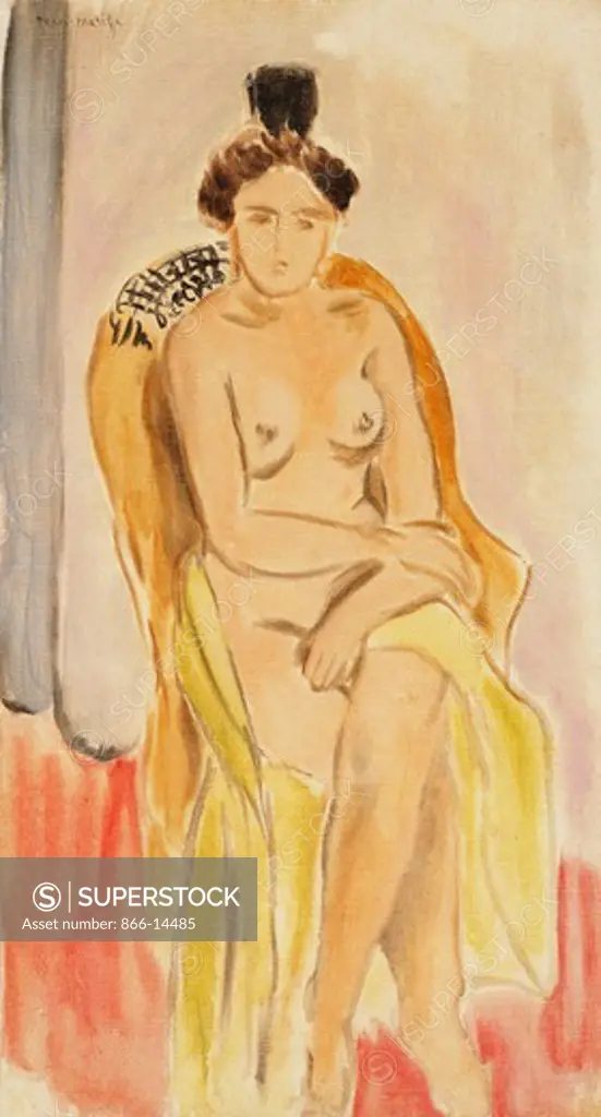 Seated Female Nude; Femme Nue Assise. Henri Matisse (1869-1954). Oil on canvas. Painted circa 1919-1921. 62 x 34cm.