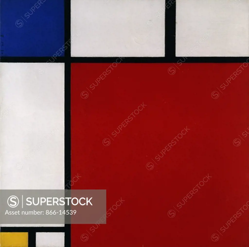 Composition with Red, Blue and Yellow. Piet Mondrian (1872-1944). Oil on canvas. Painted in 1930. 51 x 51cm..