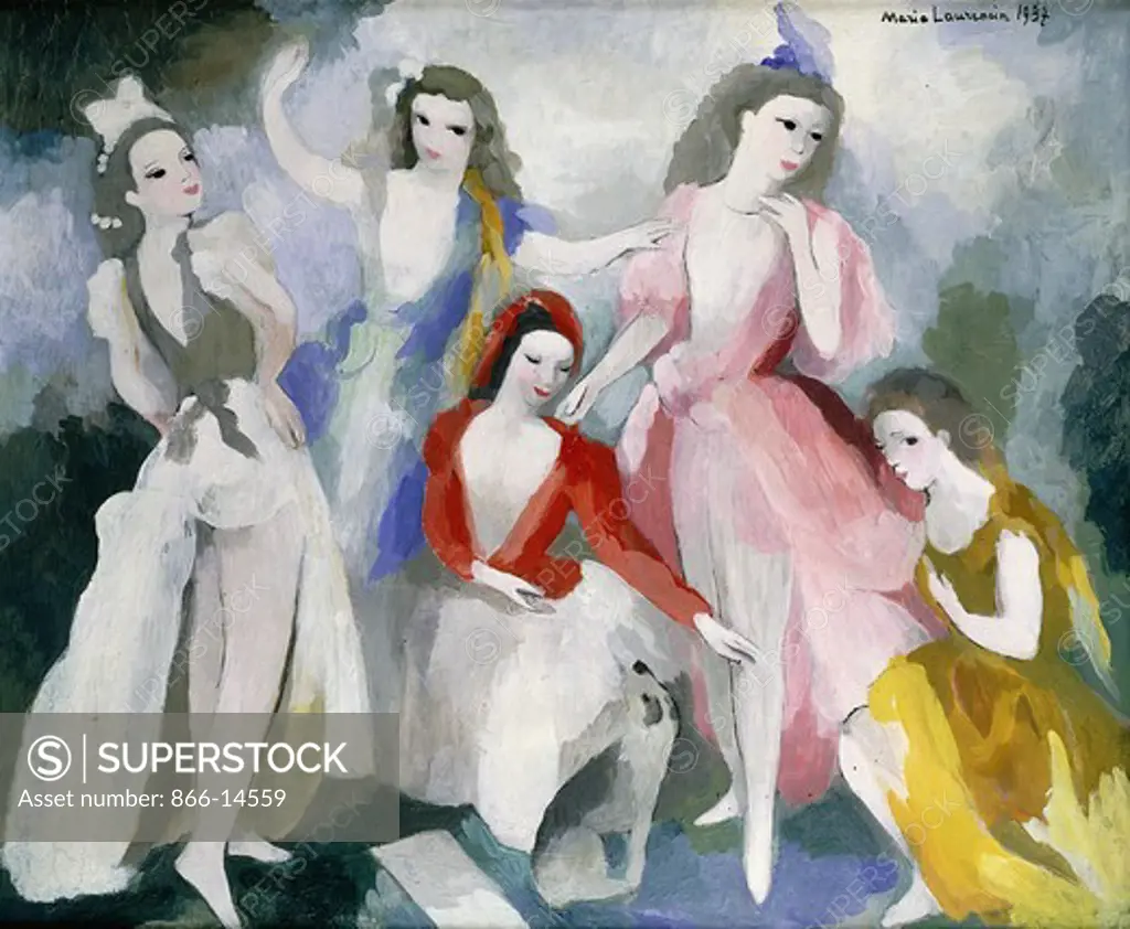 Dancers; Danseuses. Marie Laurencin (1885-1956). Oil on canvas. Signed and dated 1937. 53.3 x 64.1cm.