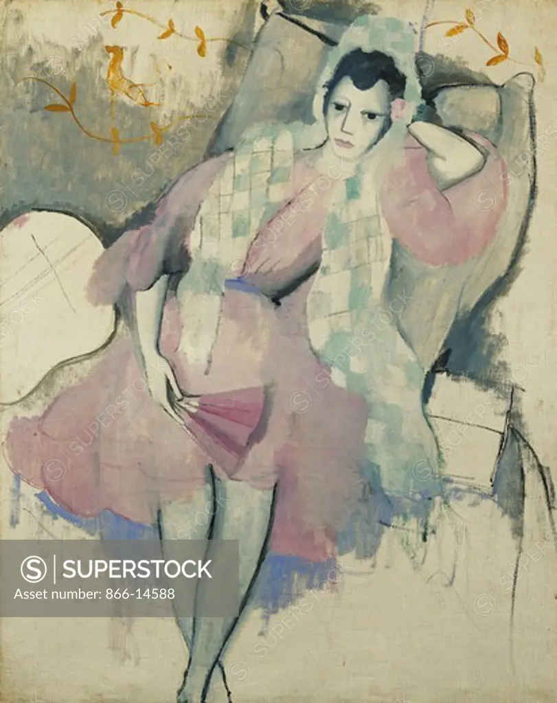 Girl in a Chair; Jeune Fille au Fauteuil. Marie Laurencin (1885-1956). Oil on canvas. 93 x 73.5cm.